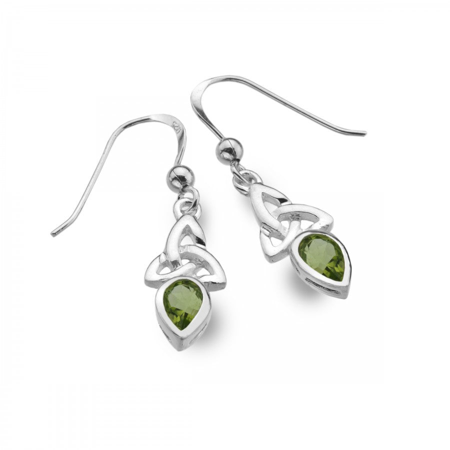 Peridot Sterling Silver Celtic Earrings image 0