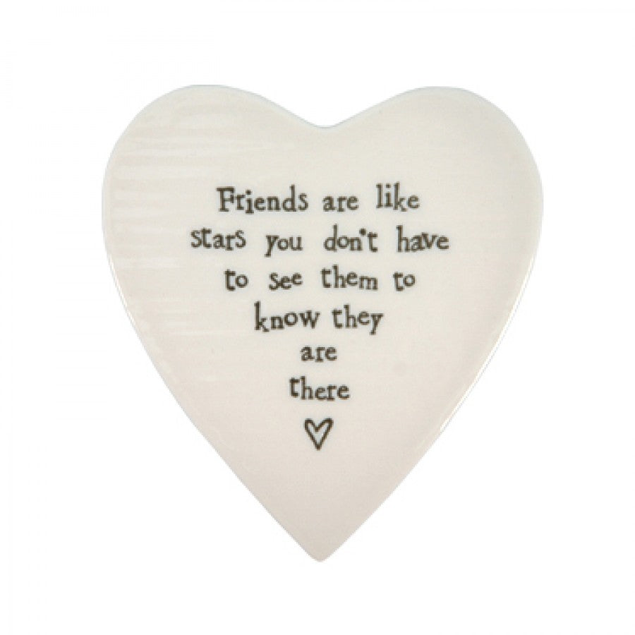 'Friends are Like Stars..' Porcelain Heart Coaster image 0