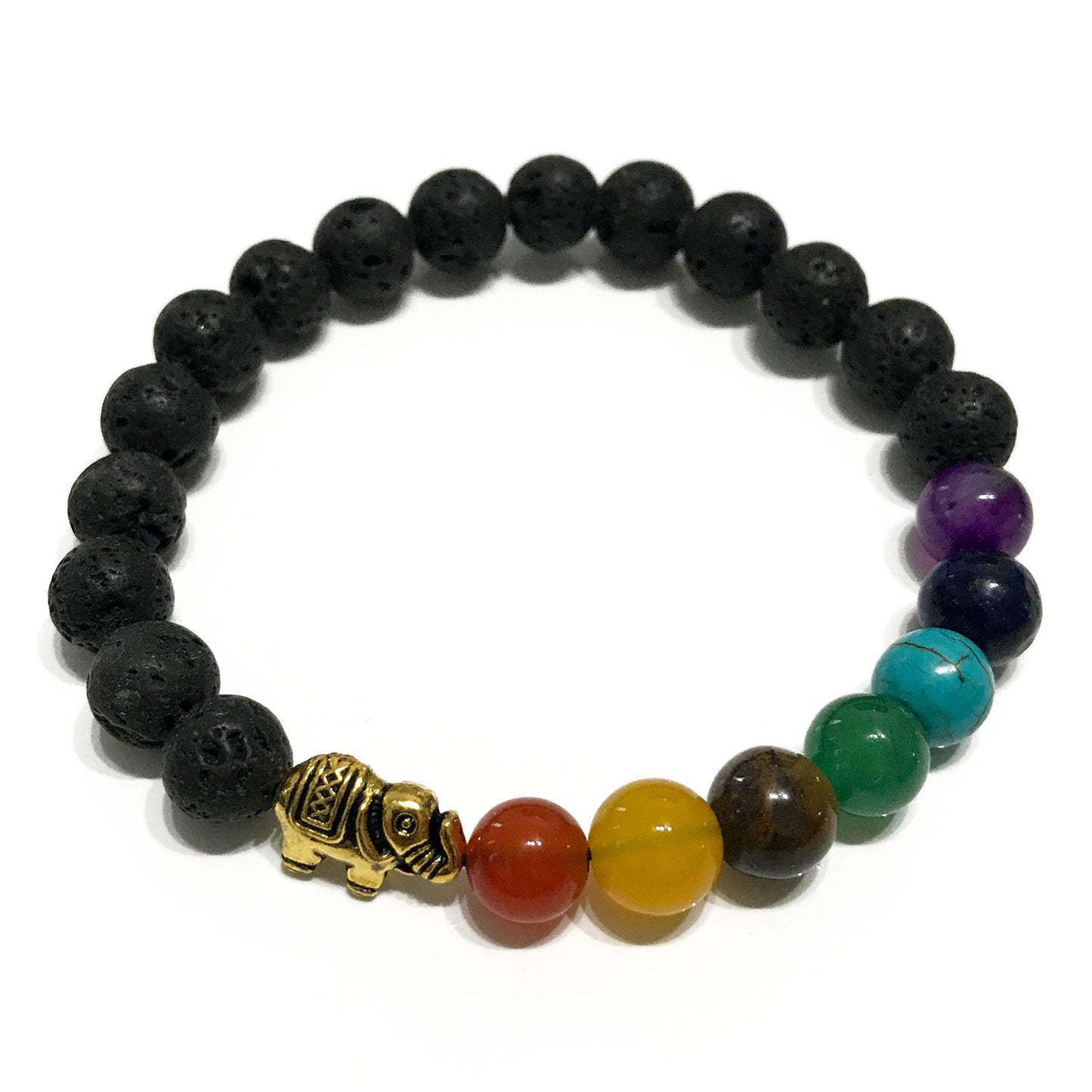 Lava Bead & Elephant Bracelet image 0