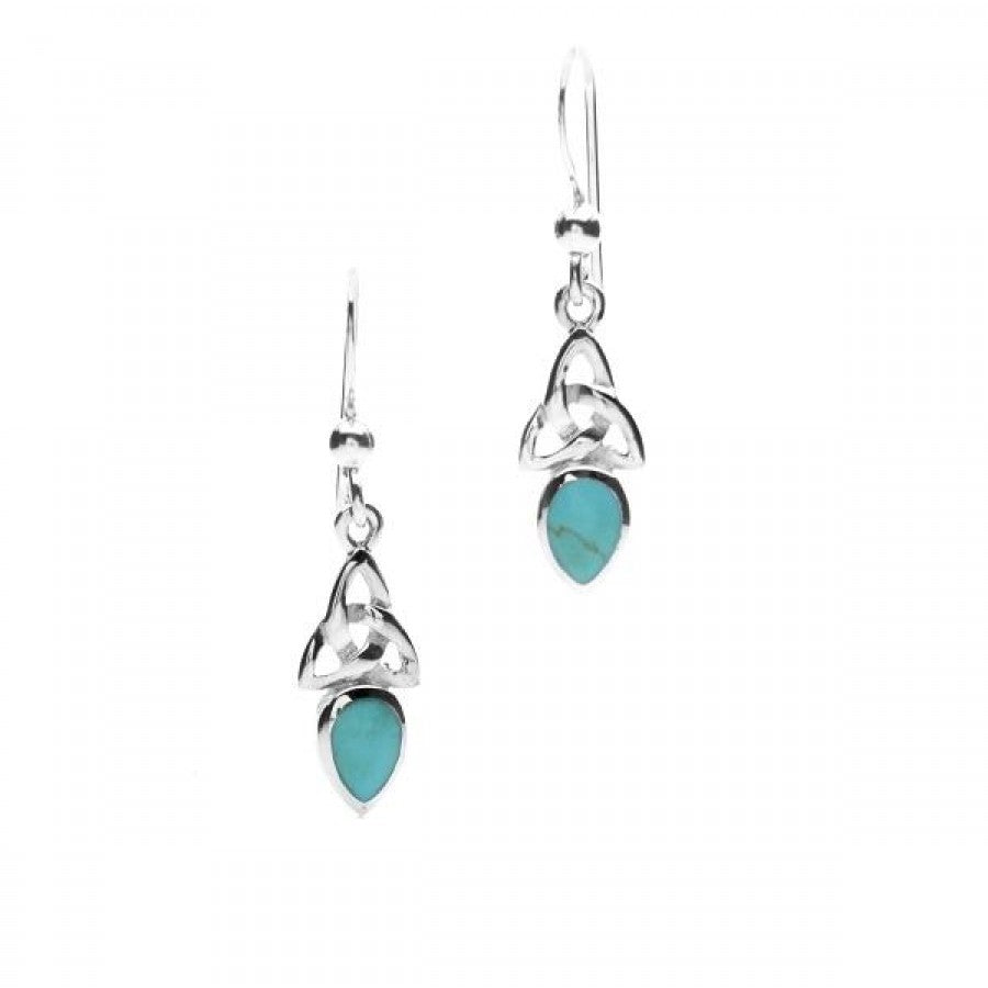 Turquoise Sterling Silver Celtic Earrings image 0