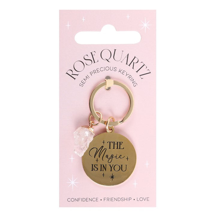 'The Magic is in You' Rose Quartz Keyring image 0