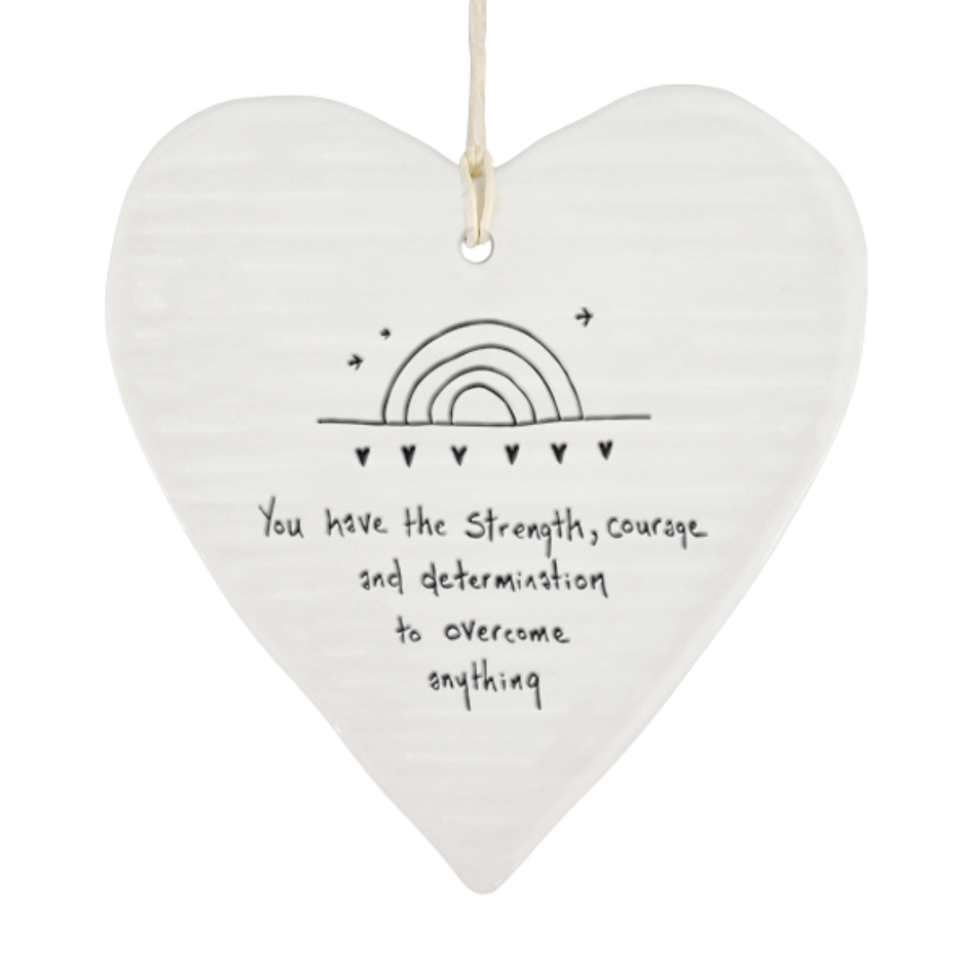 'You Have The Strength...' Porcelain Hanging Heart image 0
