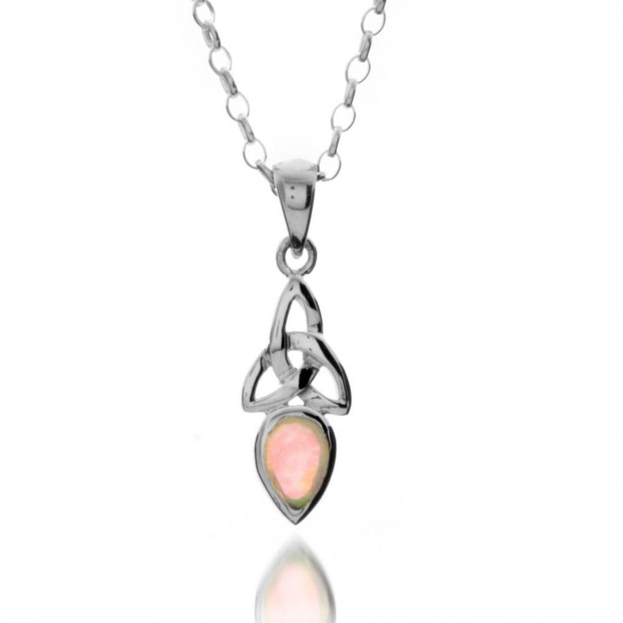 Opal Sterling Silver Celtic Knot Necklace image 0