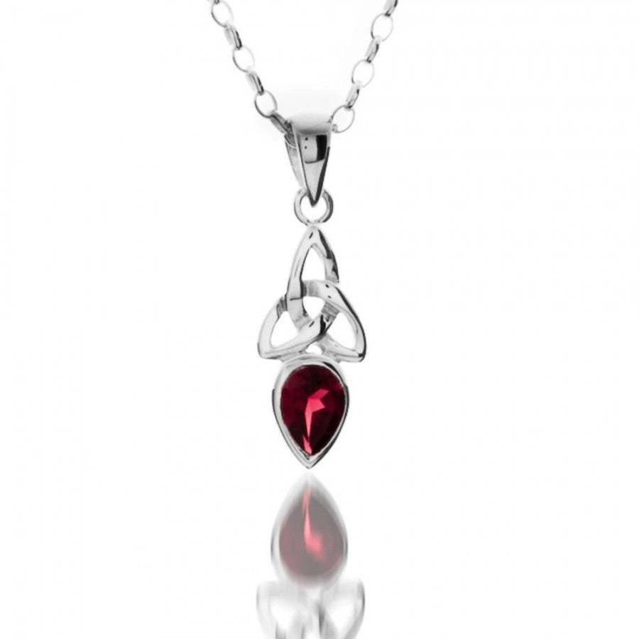 Garnet January Silver Celtic Knot Necklace image 0