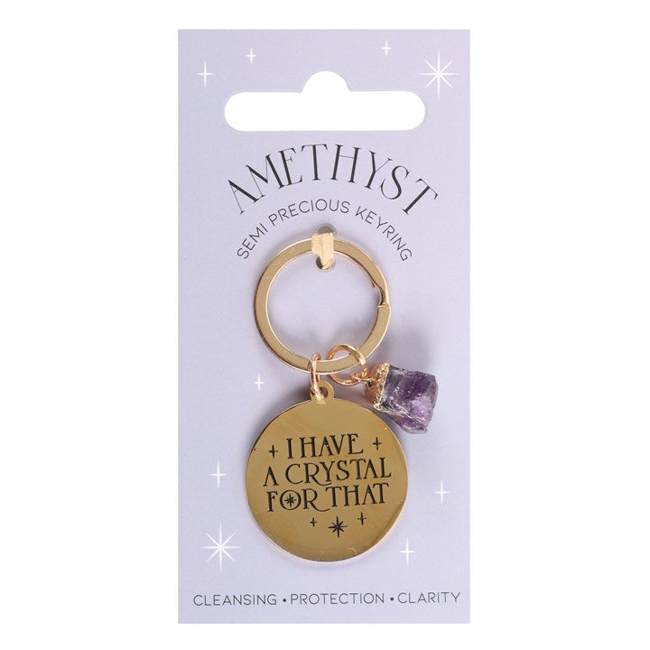 'I Have a Crystal for That ' Amethyst Keyring image 0