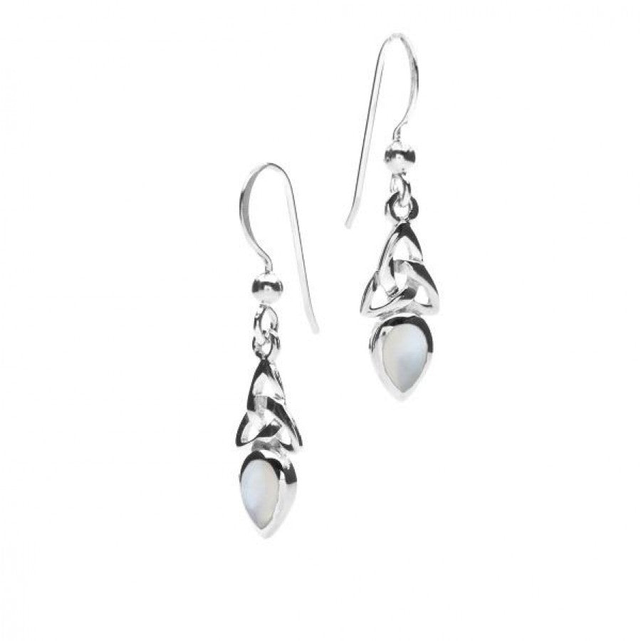 Pearl Sterling Silver Celtic Birthstone Earrings image 0