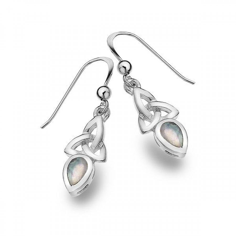 Opal Sterling Silver Celtic Earrings image 0