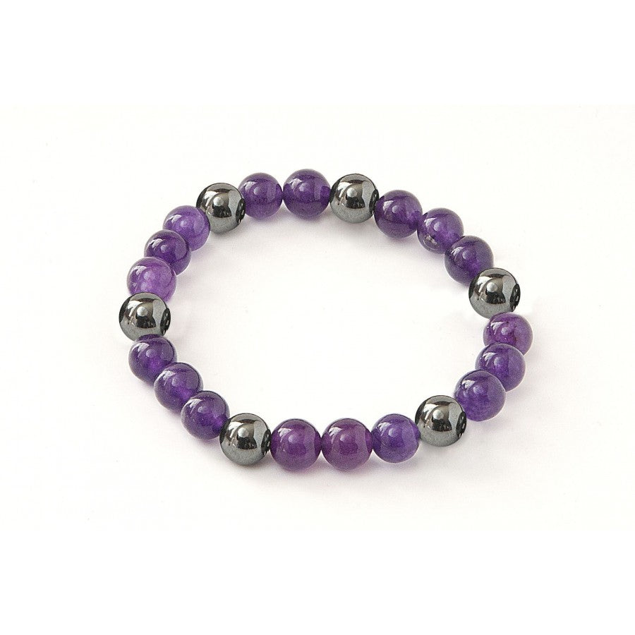 Lucky Amethyst Magnetic Hematite Bracelet by Zorbitz image 0
