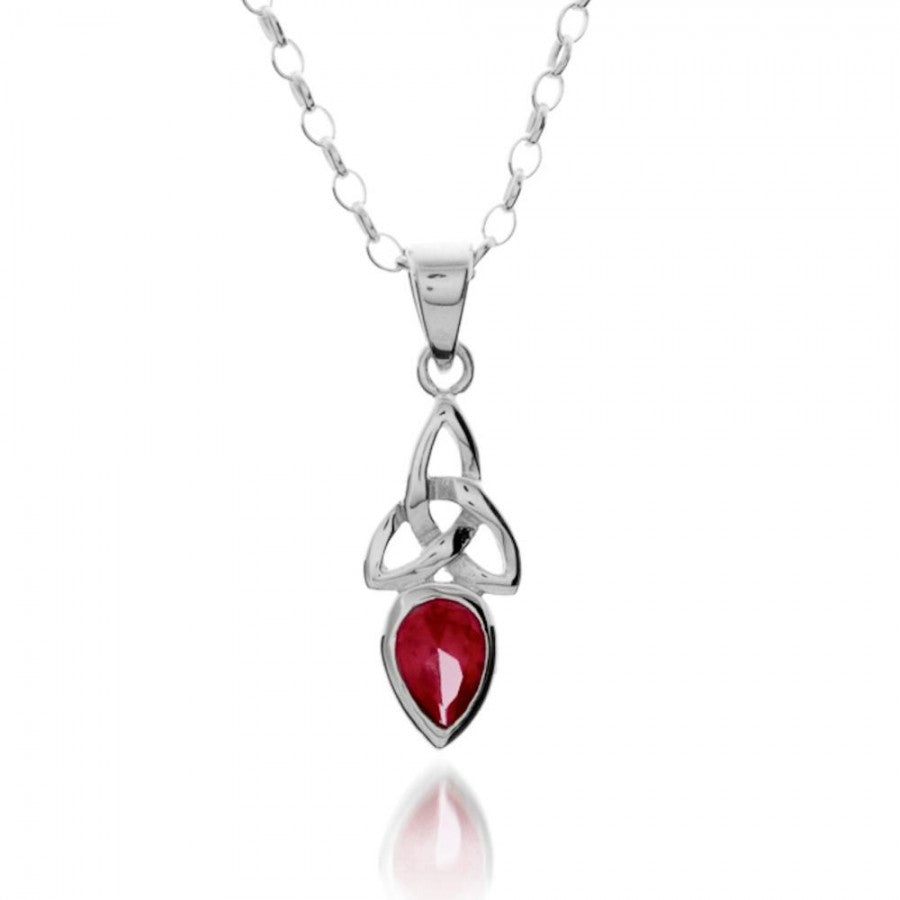 Ruby Sterling Silver Celtic Knot Necklace image 0