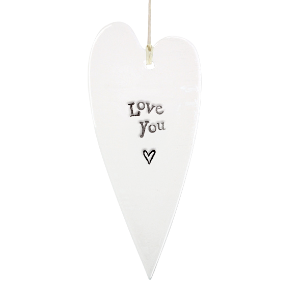‘Love You’ Porcelain Hanging Heart image 0
