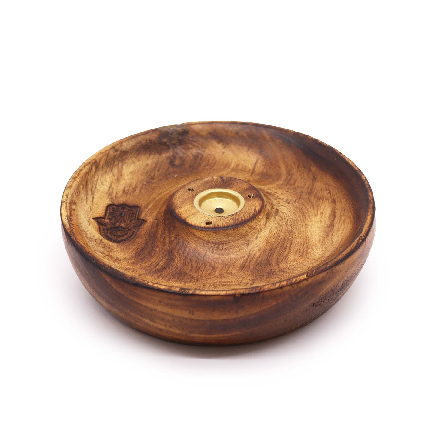 Mango Wood Hamsa Incense Burner Dish image 1