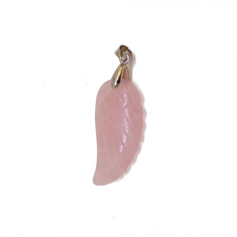 Rose Quartz Angel Wing Pendant image 0