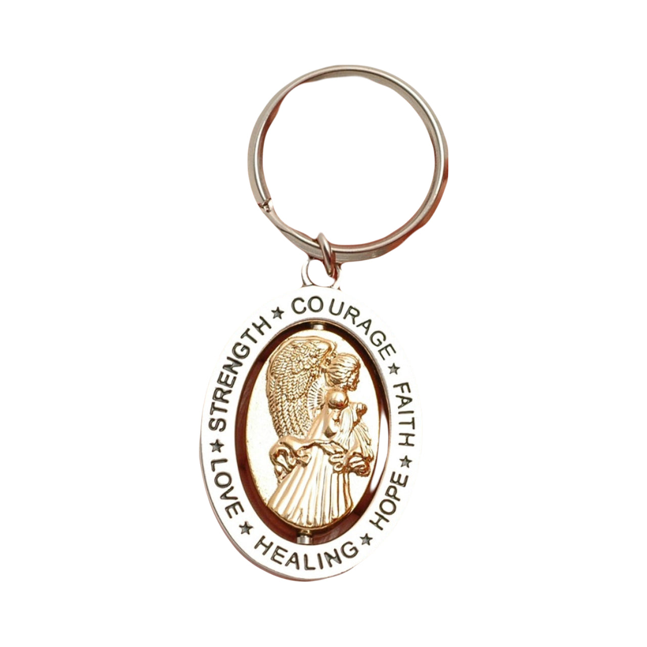 'Hope, Faith, Courage Love &amp; Strength '- Angel Keyring image 0