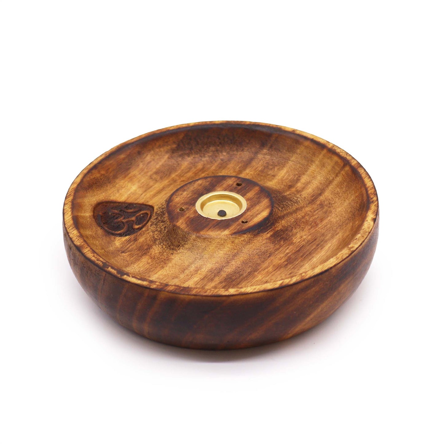 Mango Wood Om Incense Burner Dish image 1