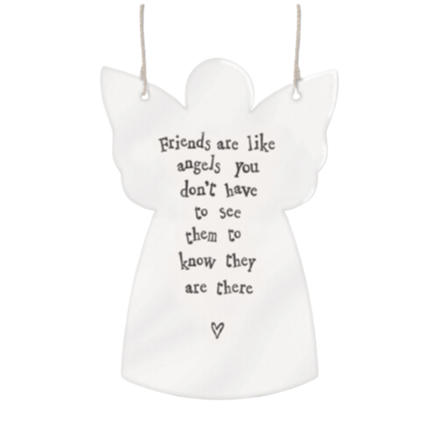 'Friends are like Angels...' Porcelain Hanging Guardian Angel image 0