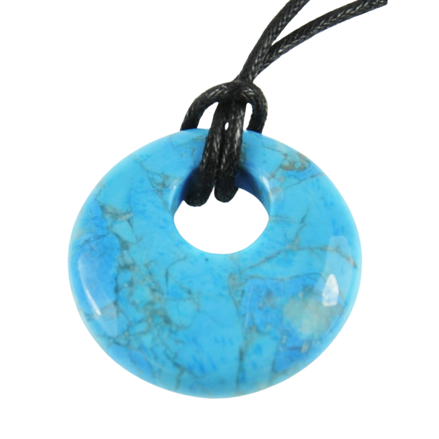 Round Turquoise Howlite Pendant image 0