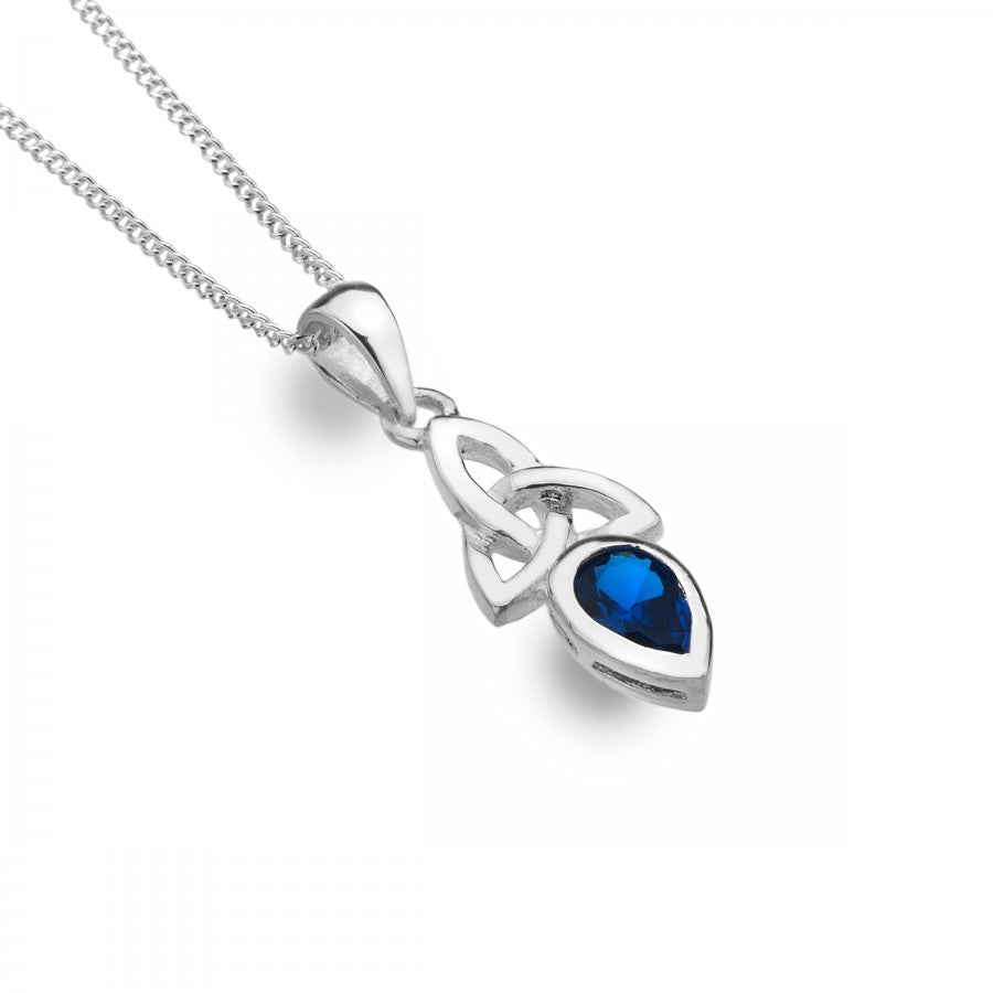 Sapphire Sterling Silver Celtic Knot Necklace image 0