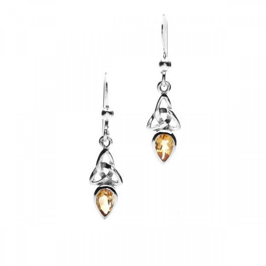 Citrine Sterling Silver Celtic Earrings image 0