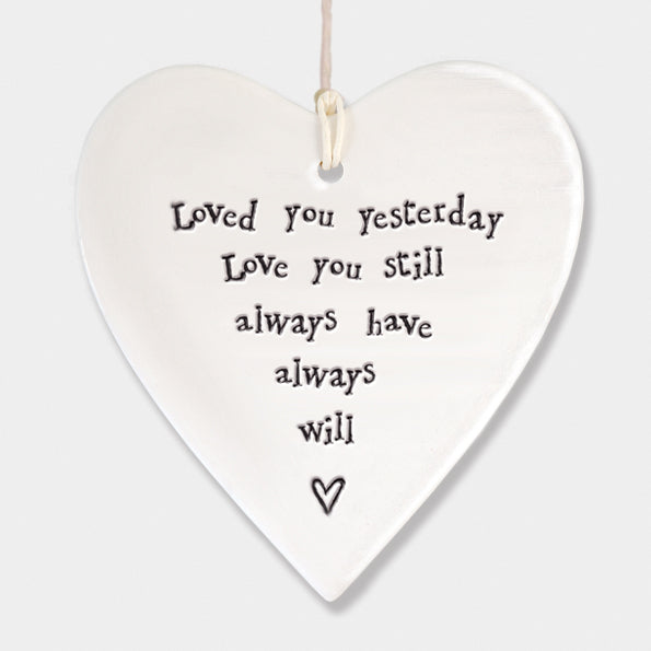 'Loved You...' Porcelain Hanging Heart image 0