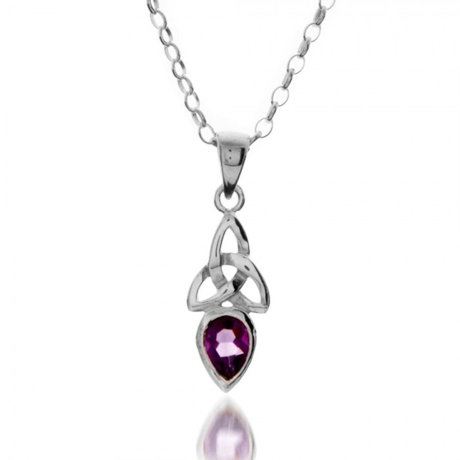 Amethyst Silver Celtic Knot Necklace image 0